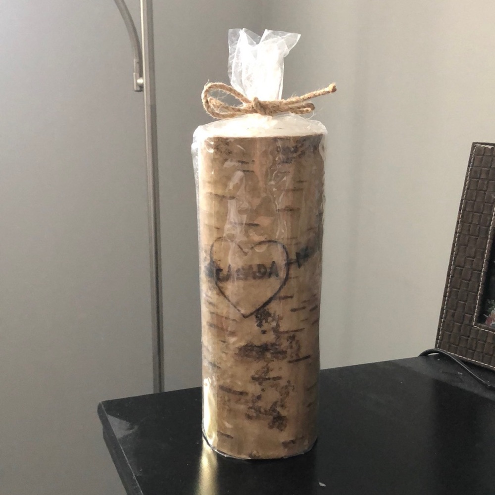 Canada birch wrapped candle- New!